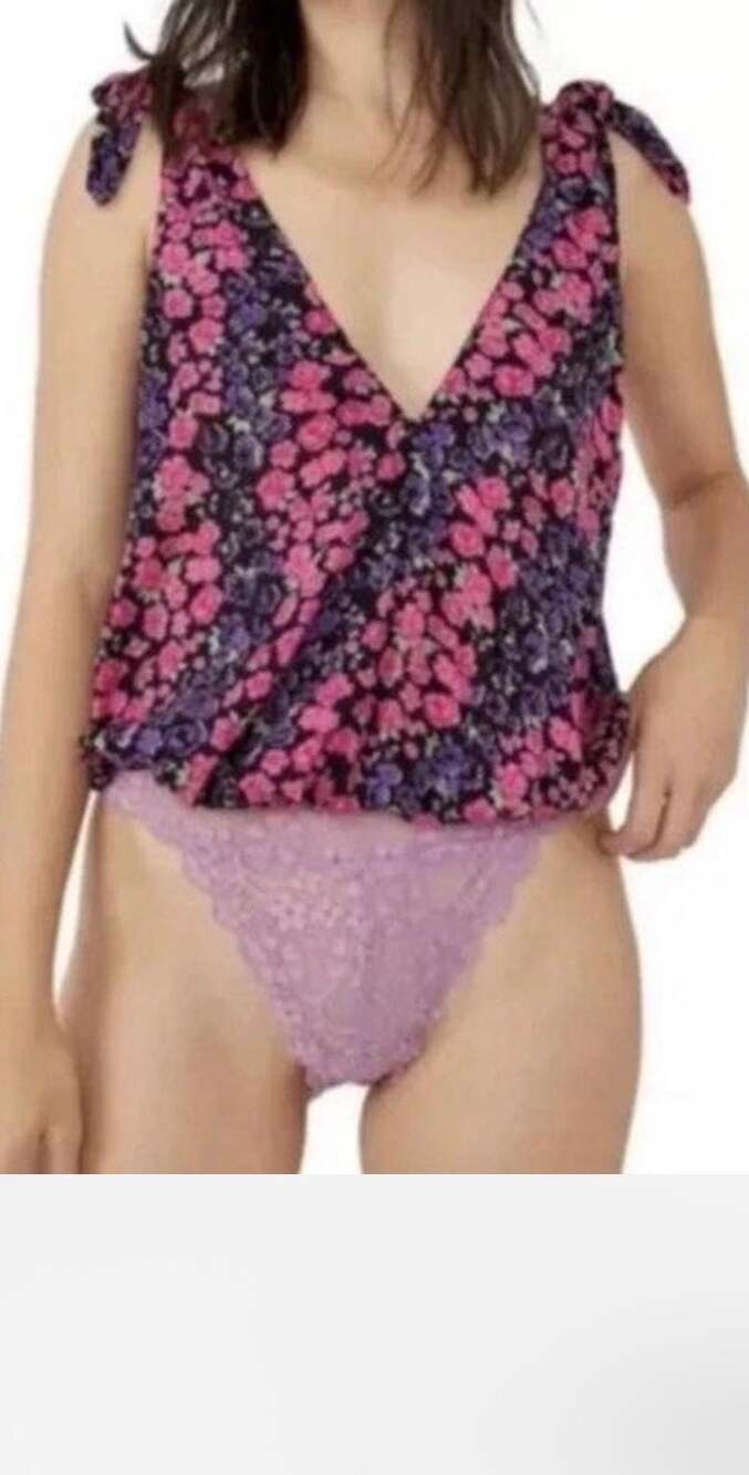 Intimately Free People Bare It All Floral Bodysuit in Party Combo Large